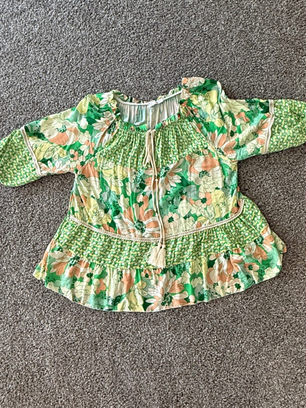 Floral Summer Smock Top in XL
